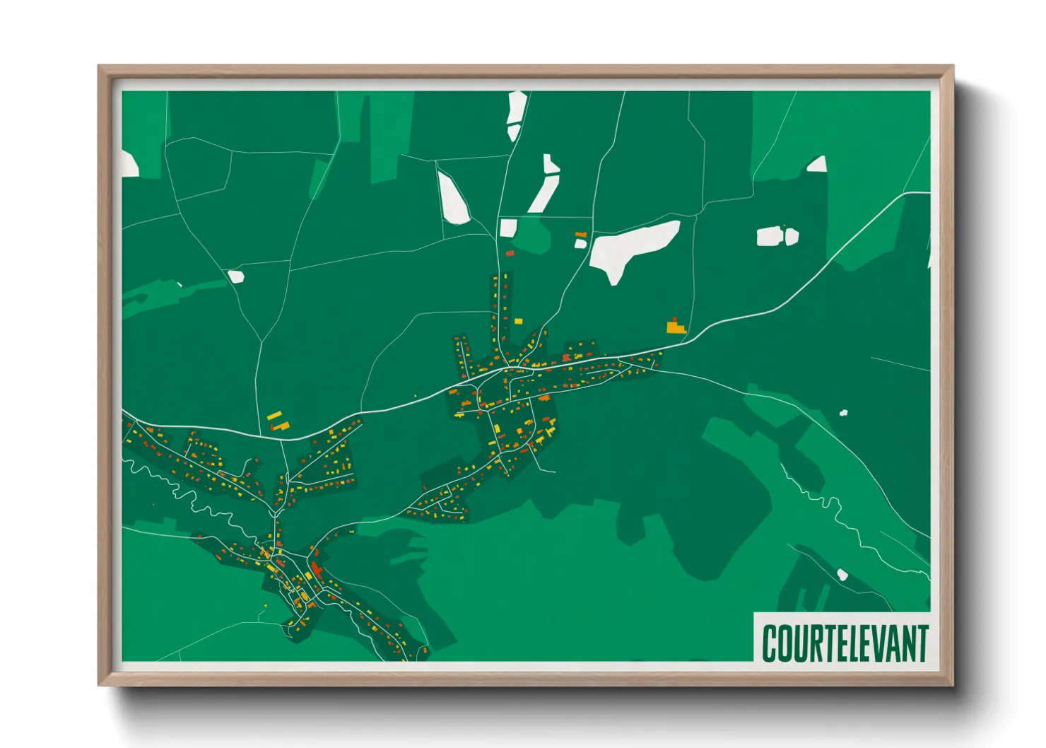 Une affiche de carte sur Courtelevant