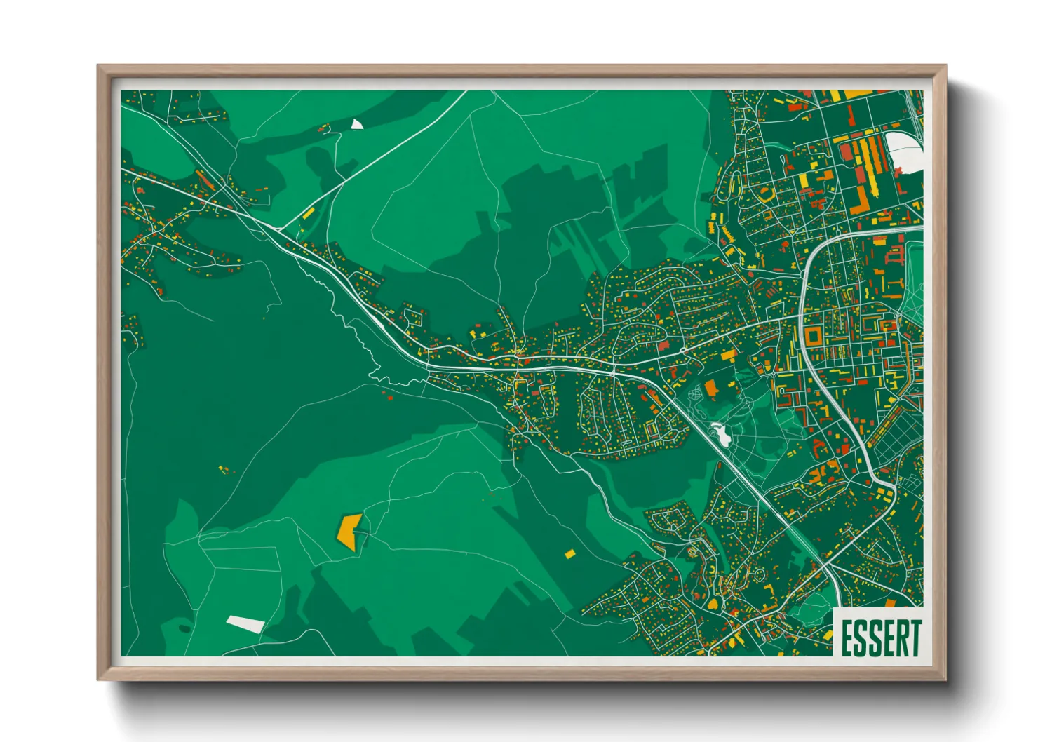 Une affiche de carte sur Essert