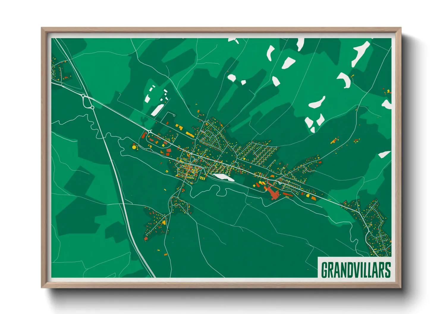 Une affiche de carte sur Grandvillars