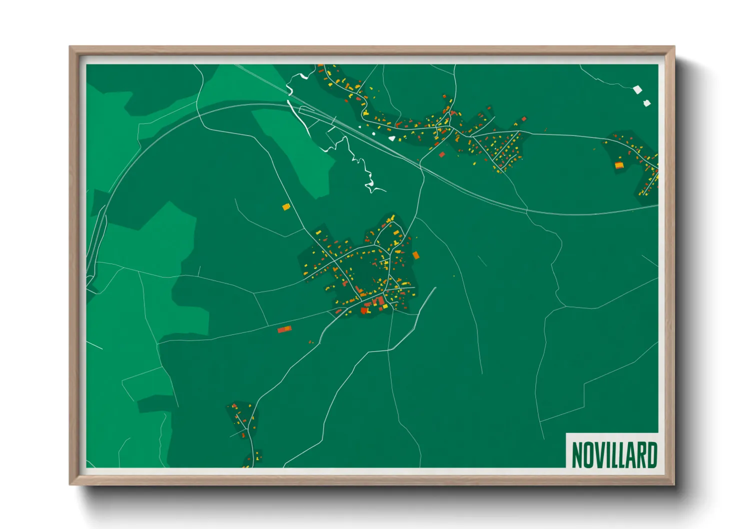 Une affiche de carte sur Novillard