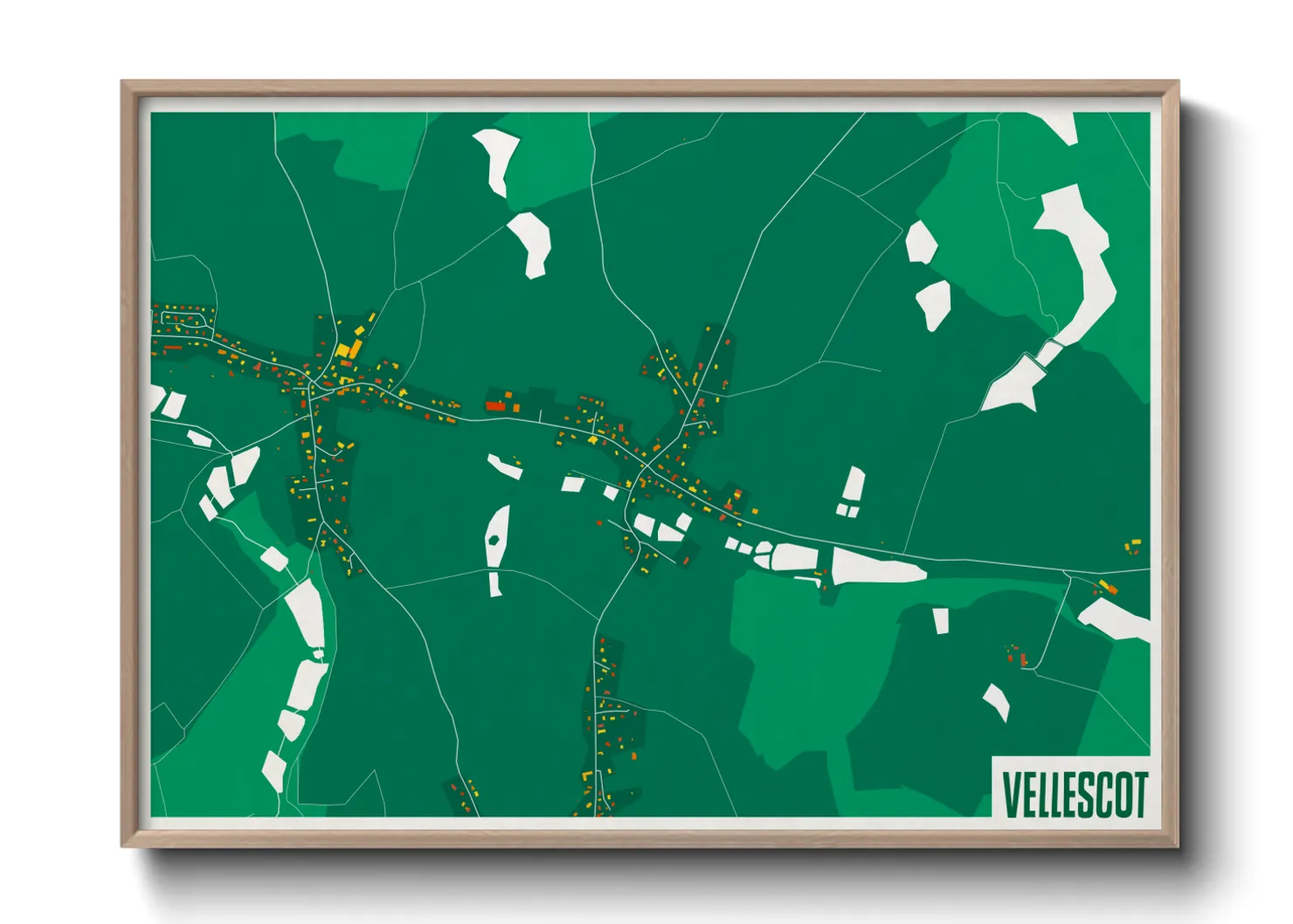 Une affiche de carte sur Vellescot