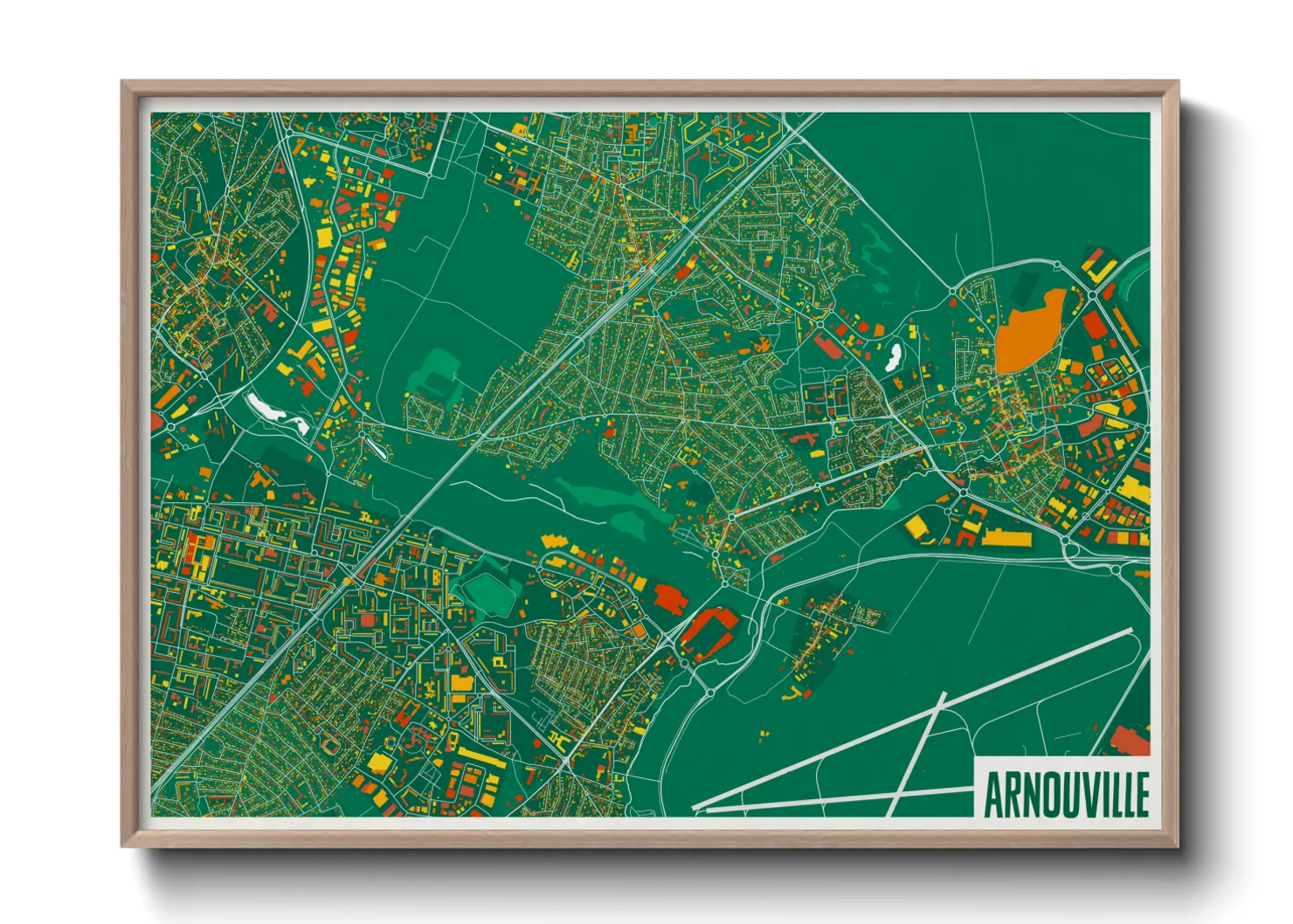 Une affiche de carte sur Arnouville