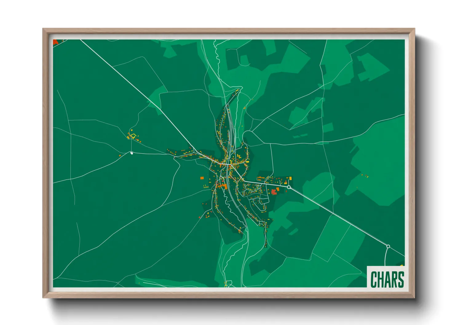 Une affiche de carte sur Chars