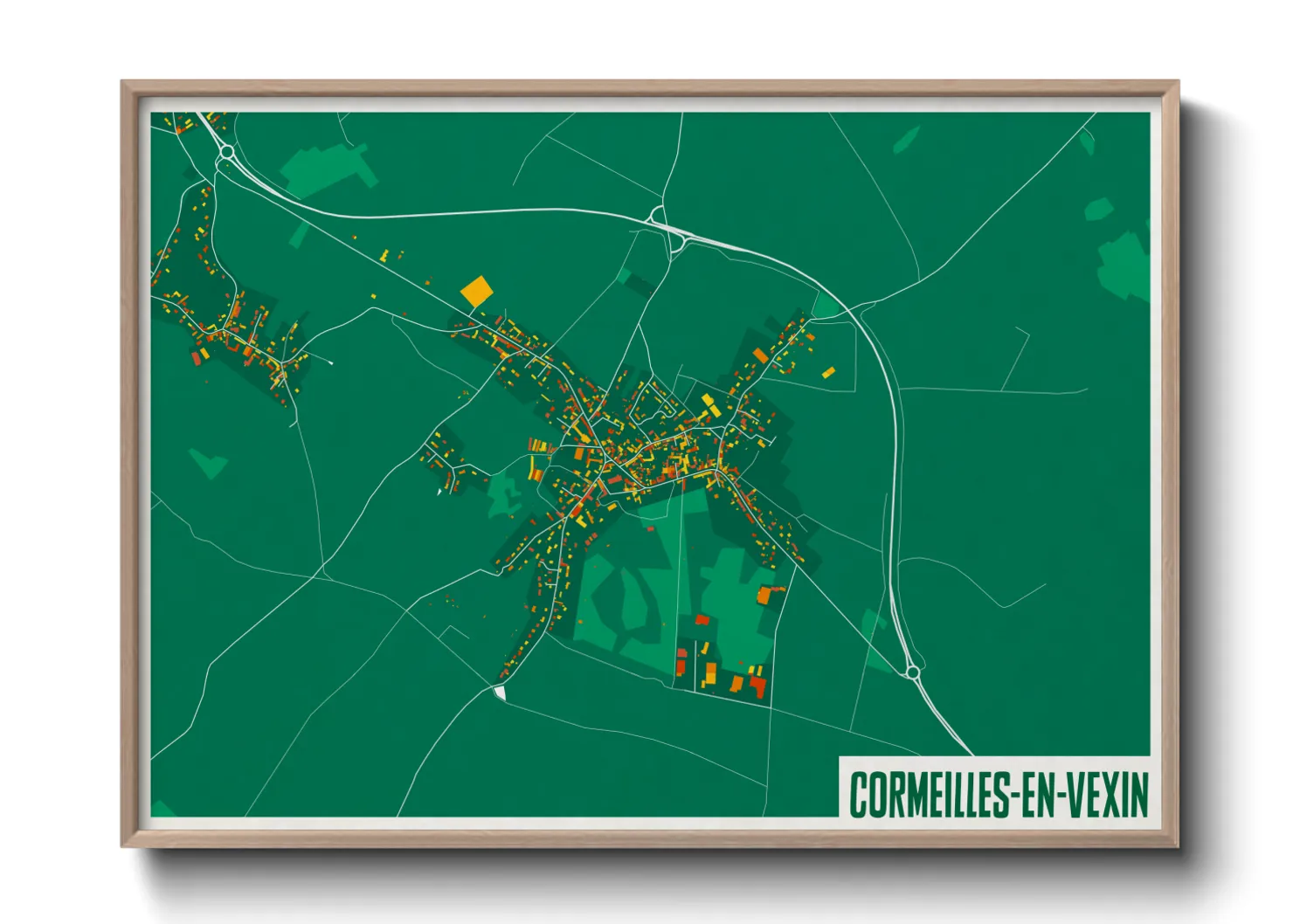 Une affiche de carte sur Cormeilles-en-Vexin