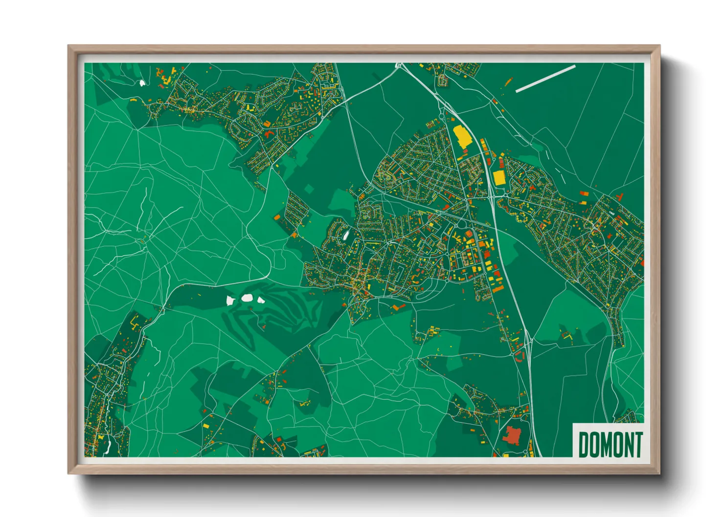 Une affiche de carte sur Domont