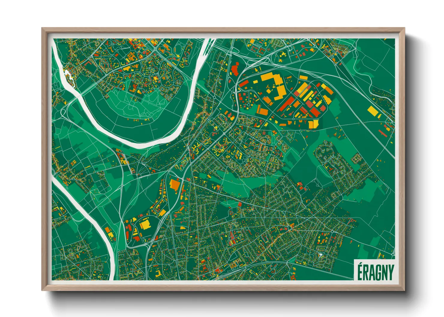 Une affiche de carte sur Éragny