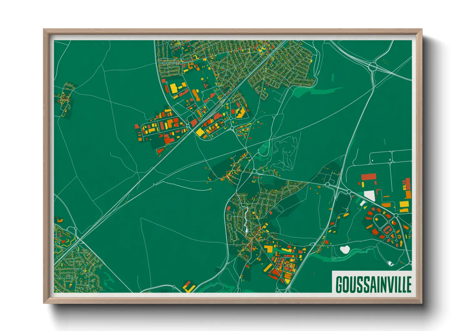 Une affiche de carte sur Goussainville