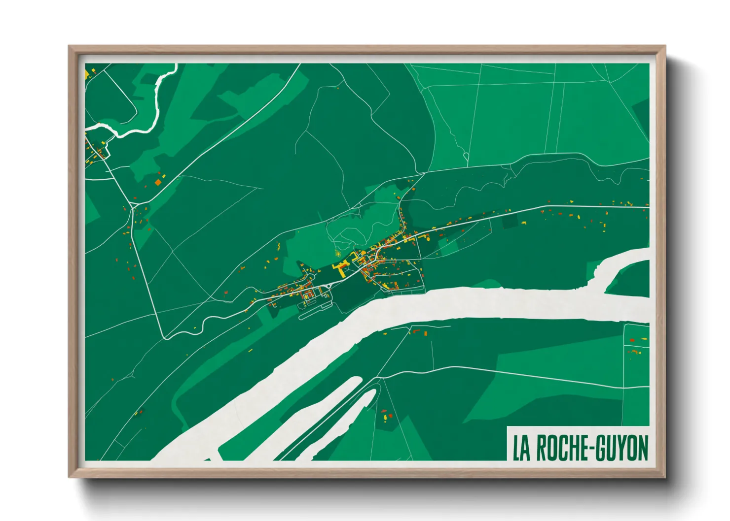 Une affiche de carte sur La Roche-Guyon