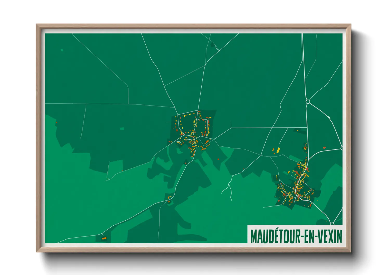 Une affiche de carte sur Maudétour-en-Vexin
