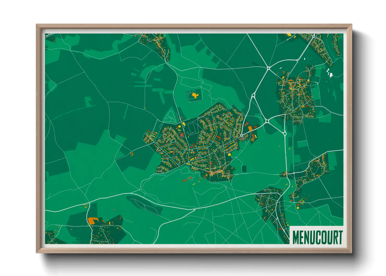 Une affiche de carte sur Menucourt