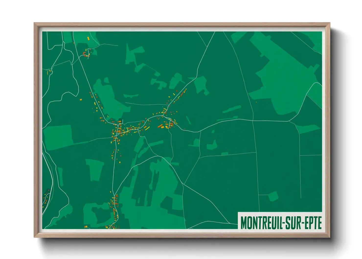 Une affiche de carte sur Montreuil-sur-Epte