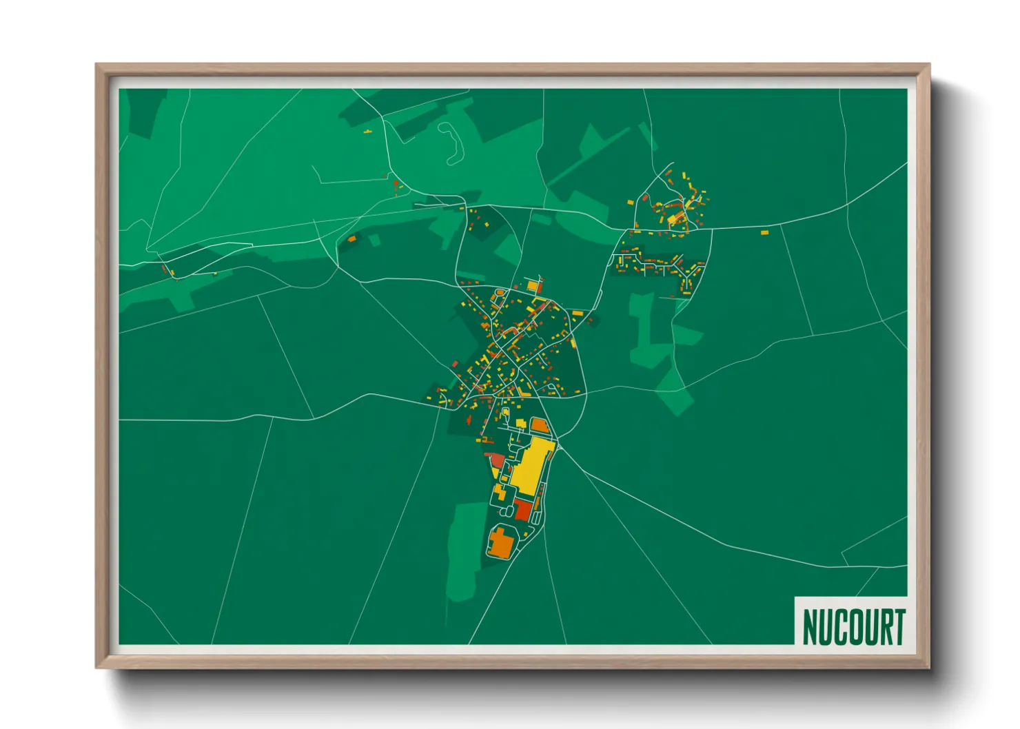 Une affiche de carte sur Nucourt