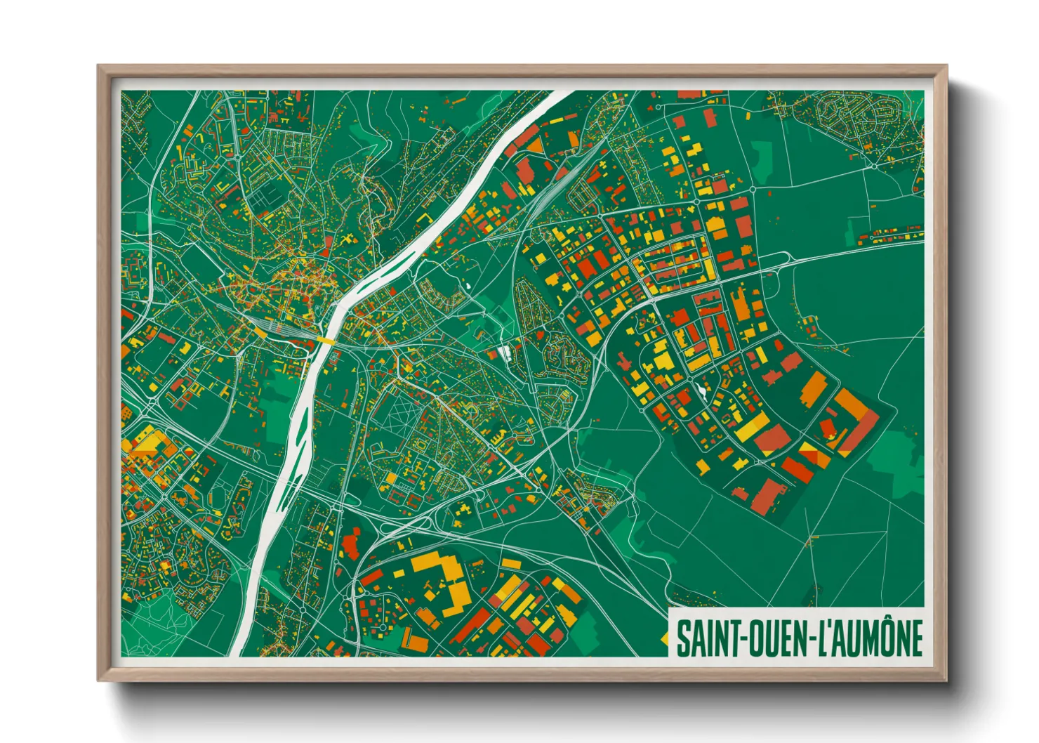 Une affiche de carte sur Saint-Ouen-l'Aumône