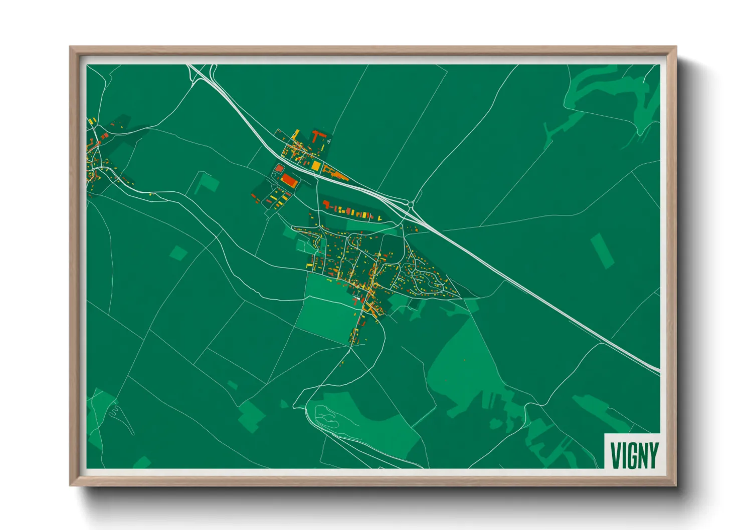 Une affiche de carte sur Vigny