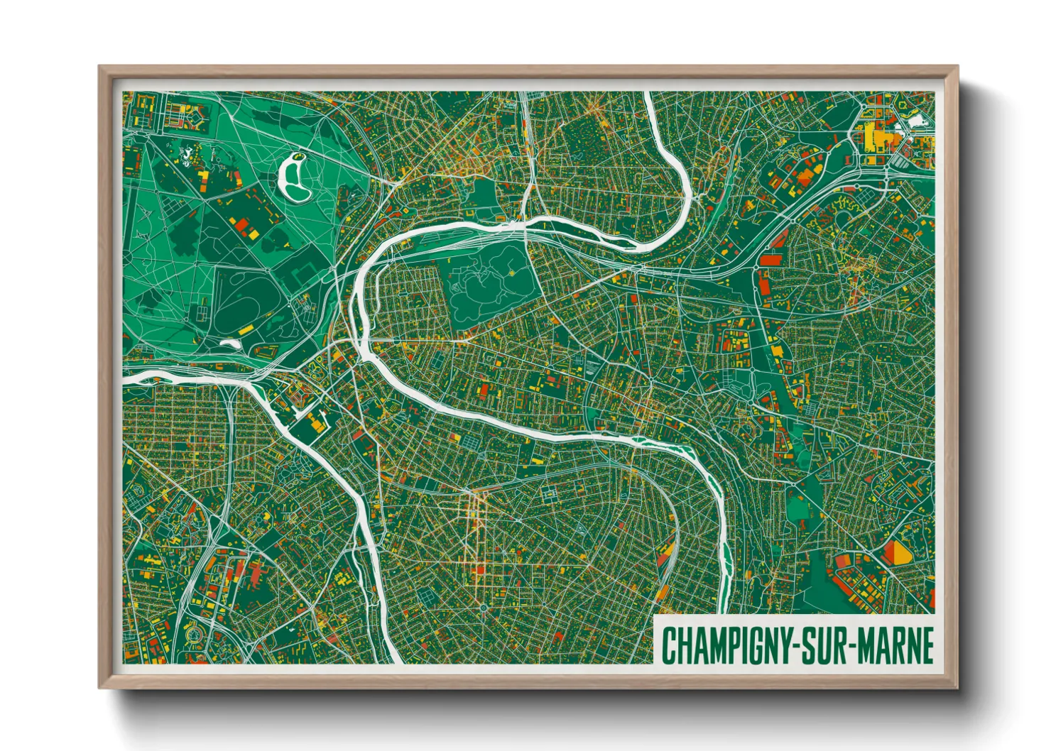 Une affiche de carte sur Champigny-sur-Marne