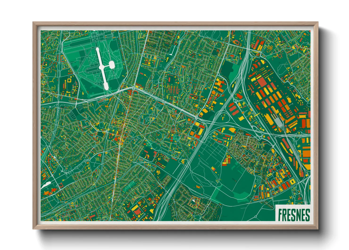 Une affiche de carte sur Fresnes