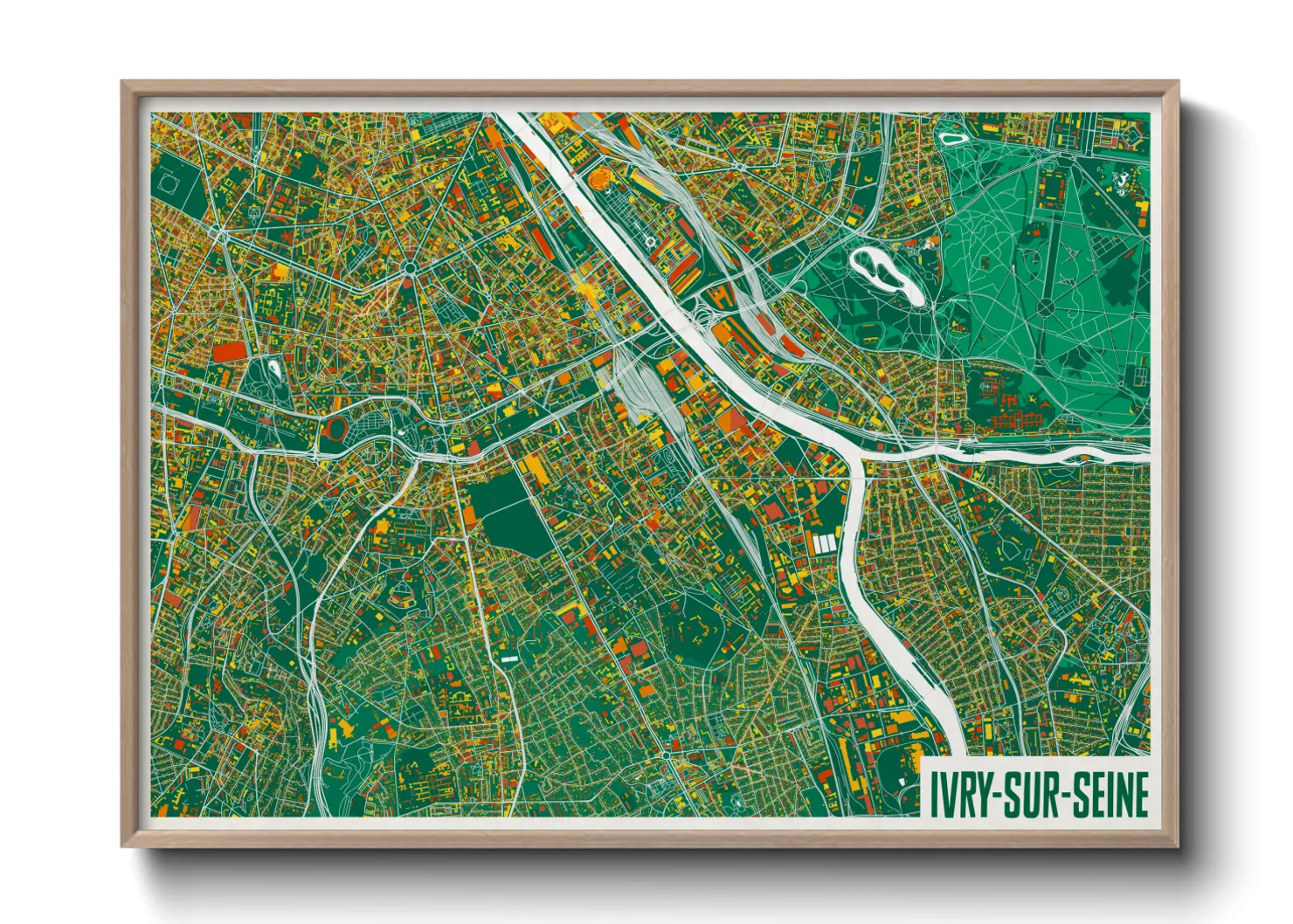 Une affiche de carte sur Ivry-sur-Seine
