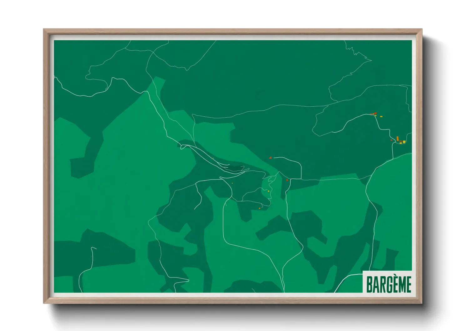 Une affiche de carte sur Bargème