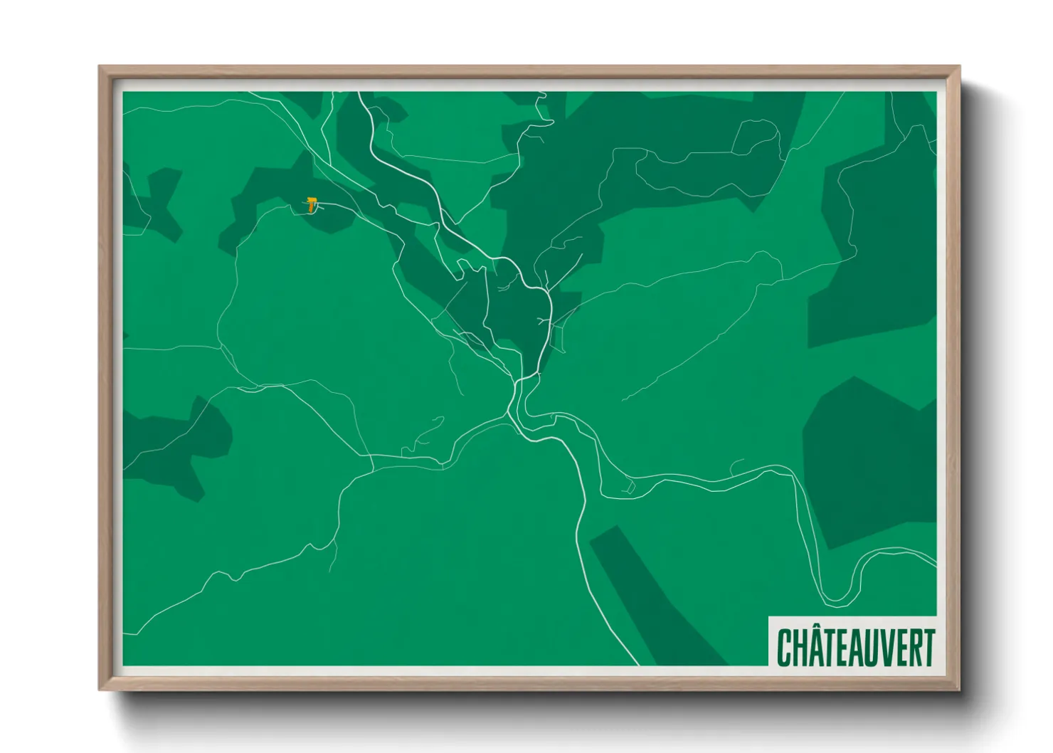 Une affiche de carte sur Châteauvert