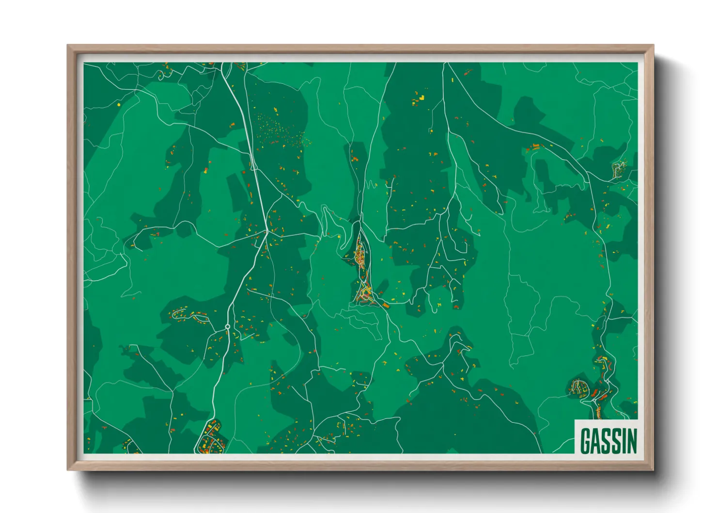 Une affiche de carte sur Gassin