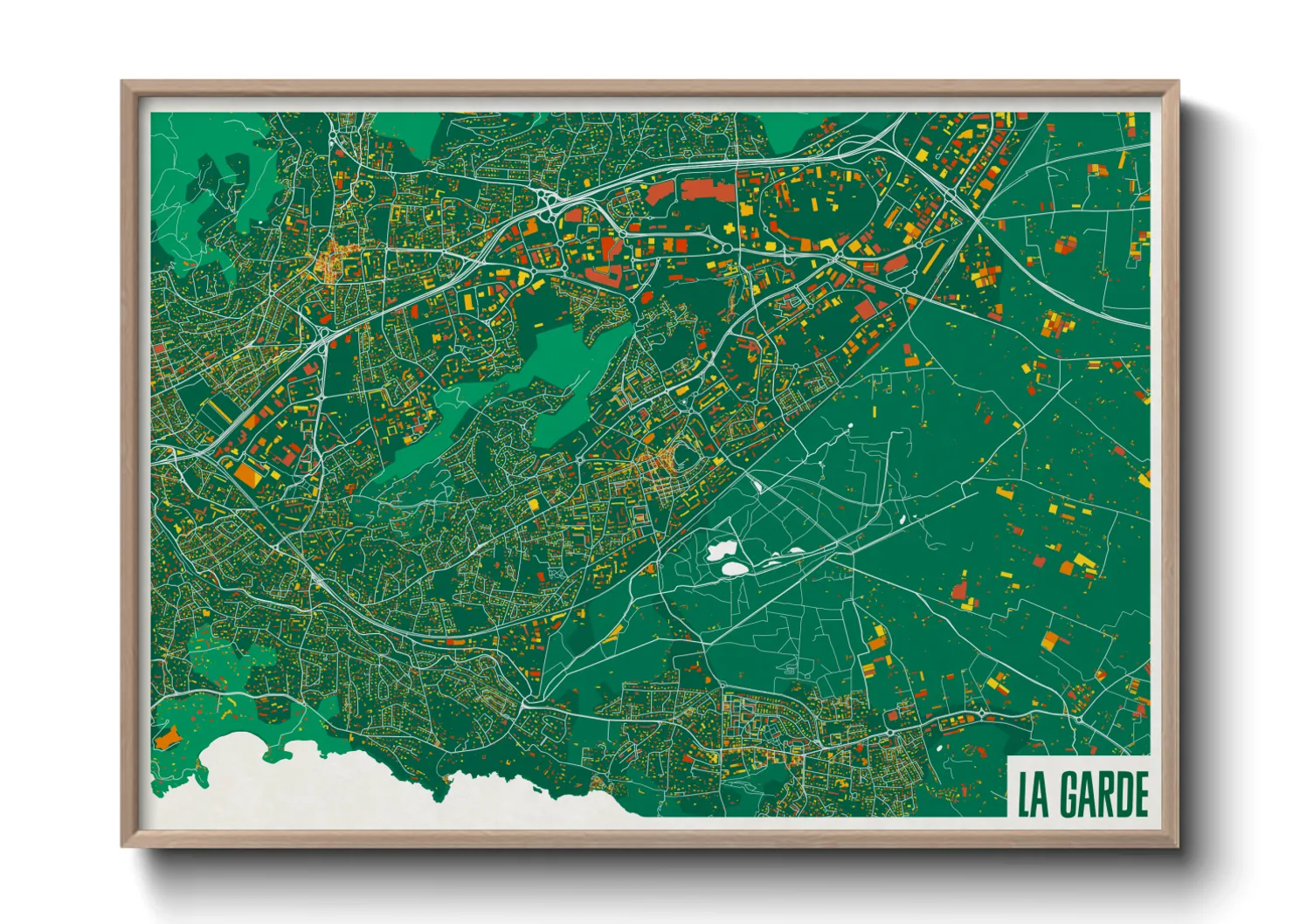 Une affiche de carte sur La Garde