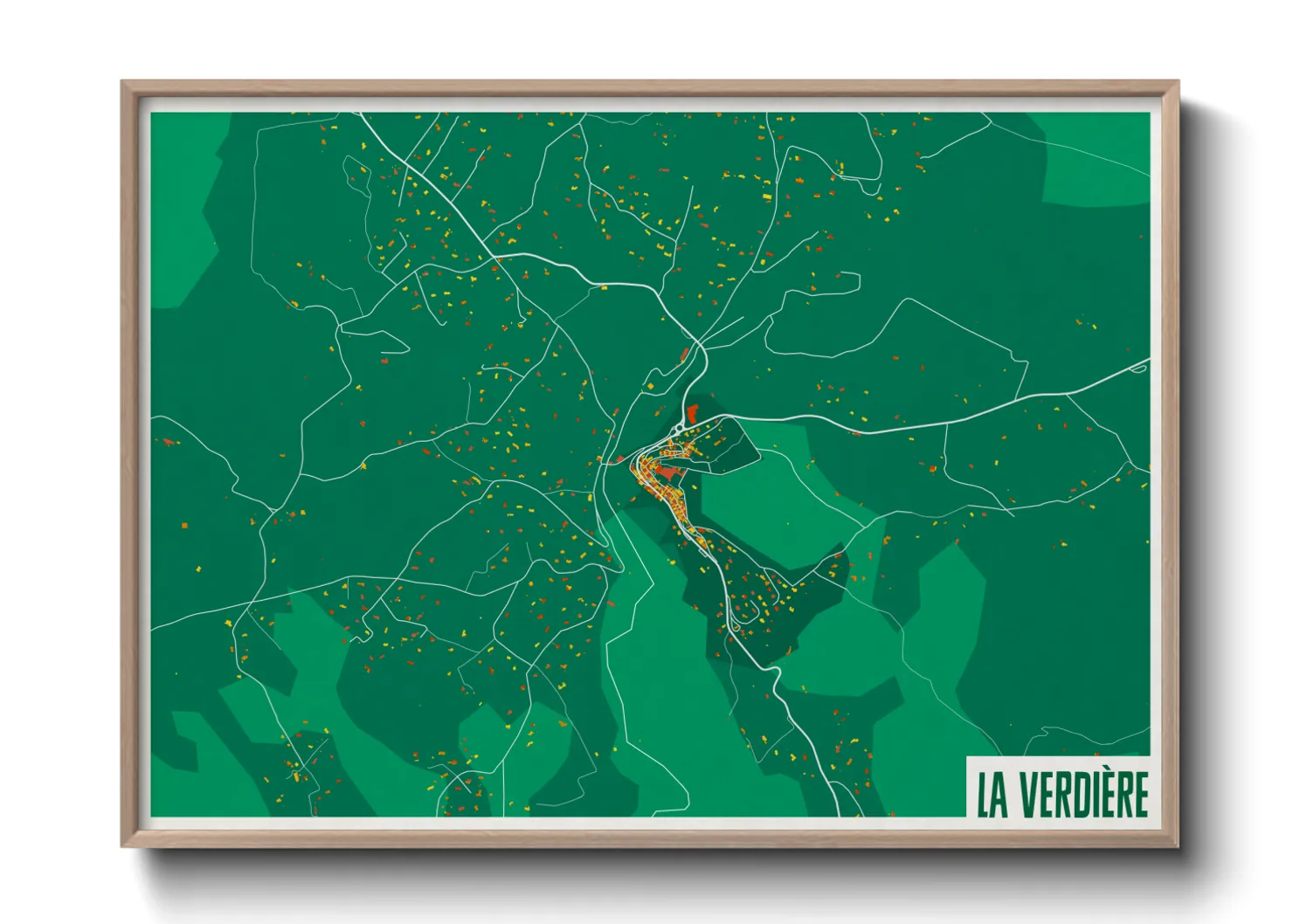 Une affiche de carte sur La Verdière