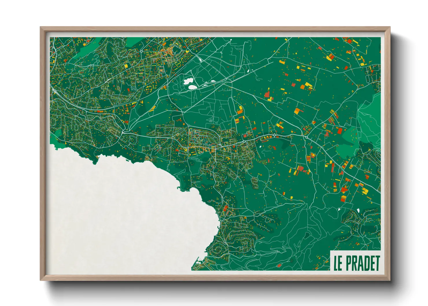 Une affiche de carte sur Le Pradet