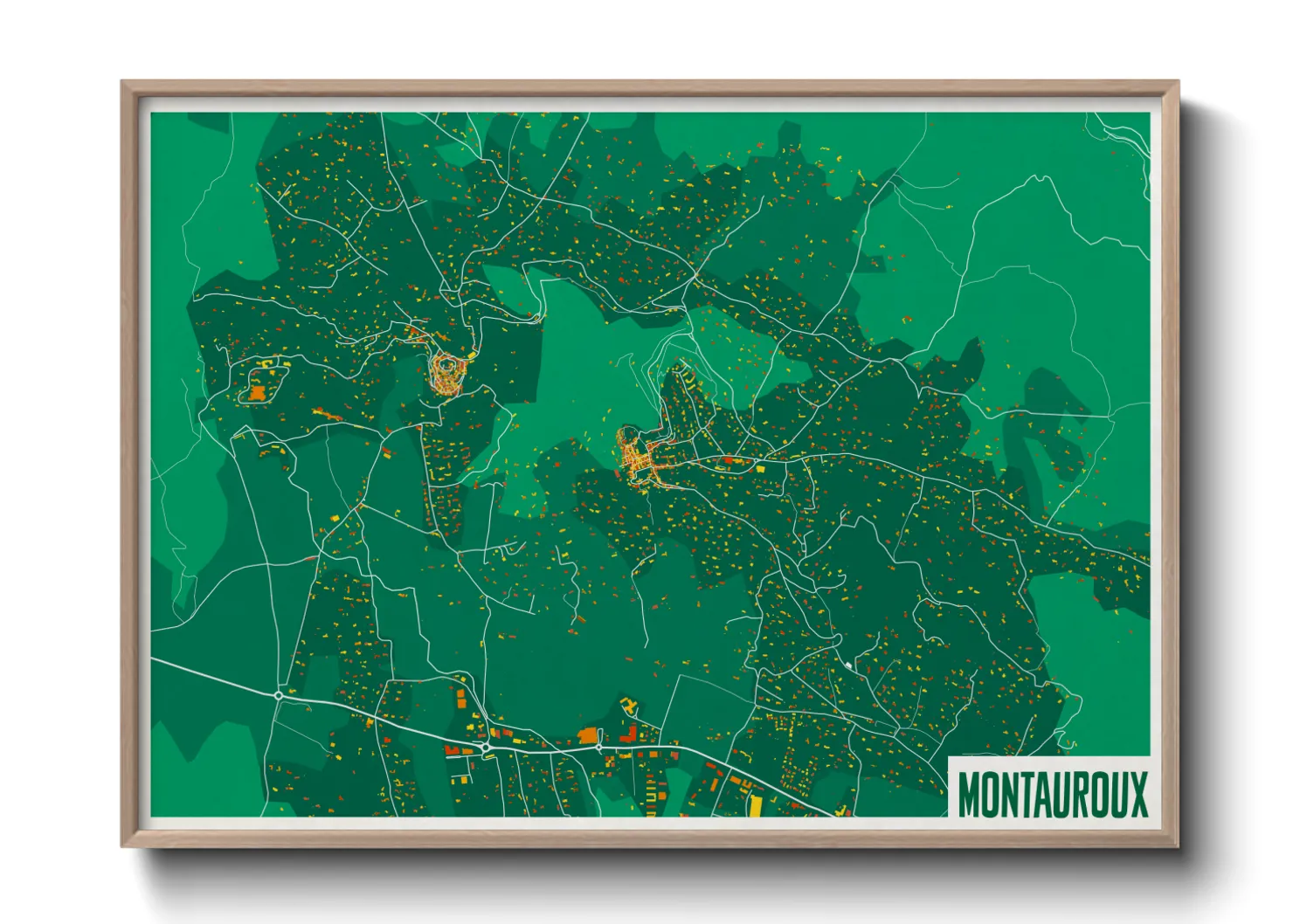 Une affiche de carte sur Montauroux