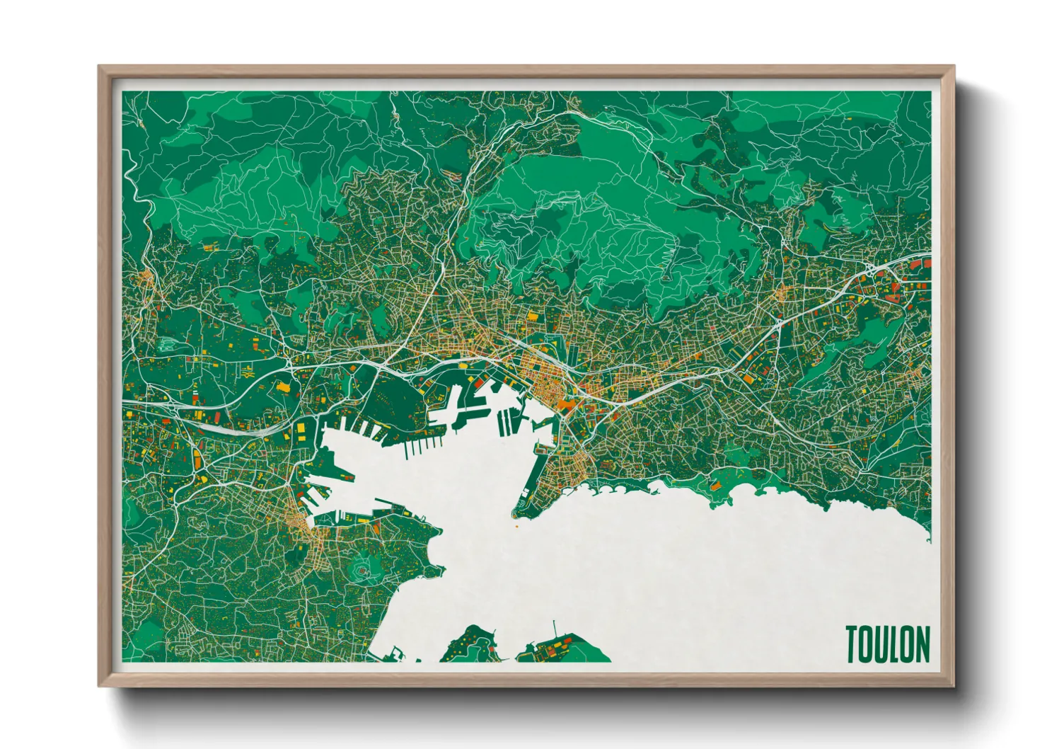 Une affiche de carte sur Toulon