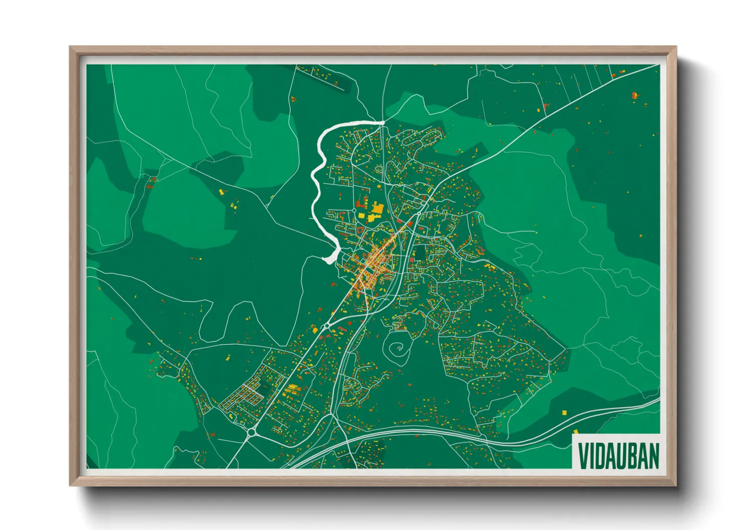 Une affiche de carte sur Vidauban