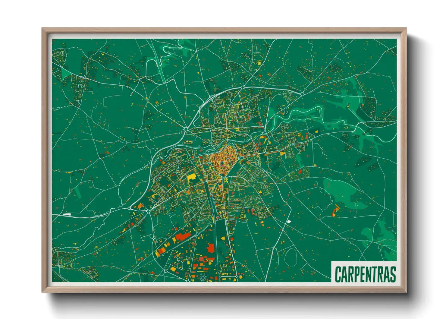 Une affiche de carte sur Carpentras