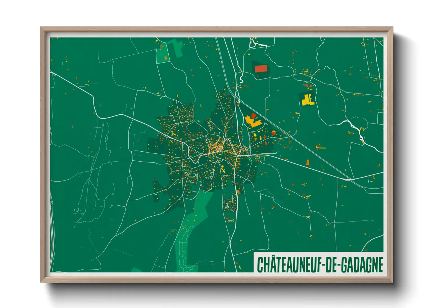 Une affiche de carte sur Châteauneuf-de-Gadagne