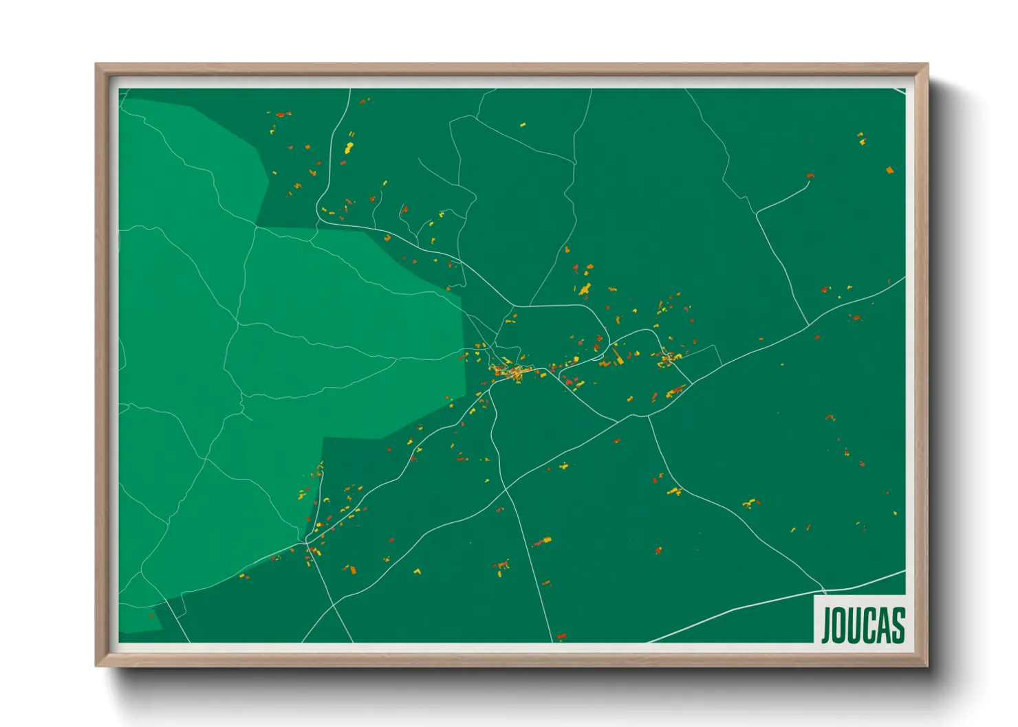 Une affiche de carte sur Joucas