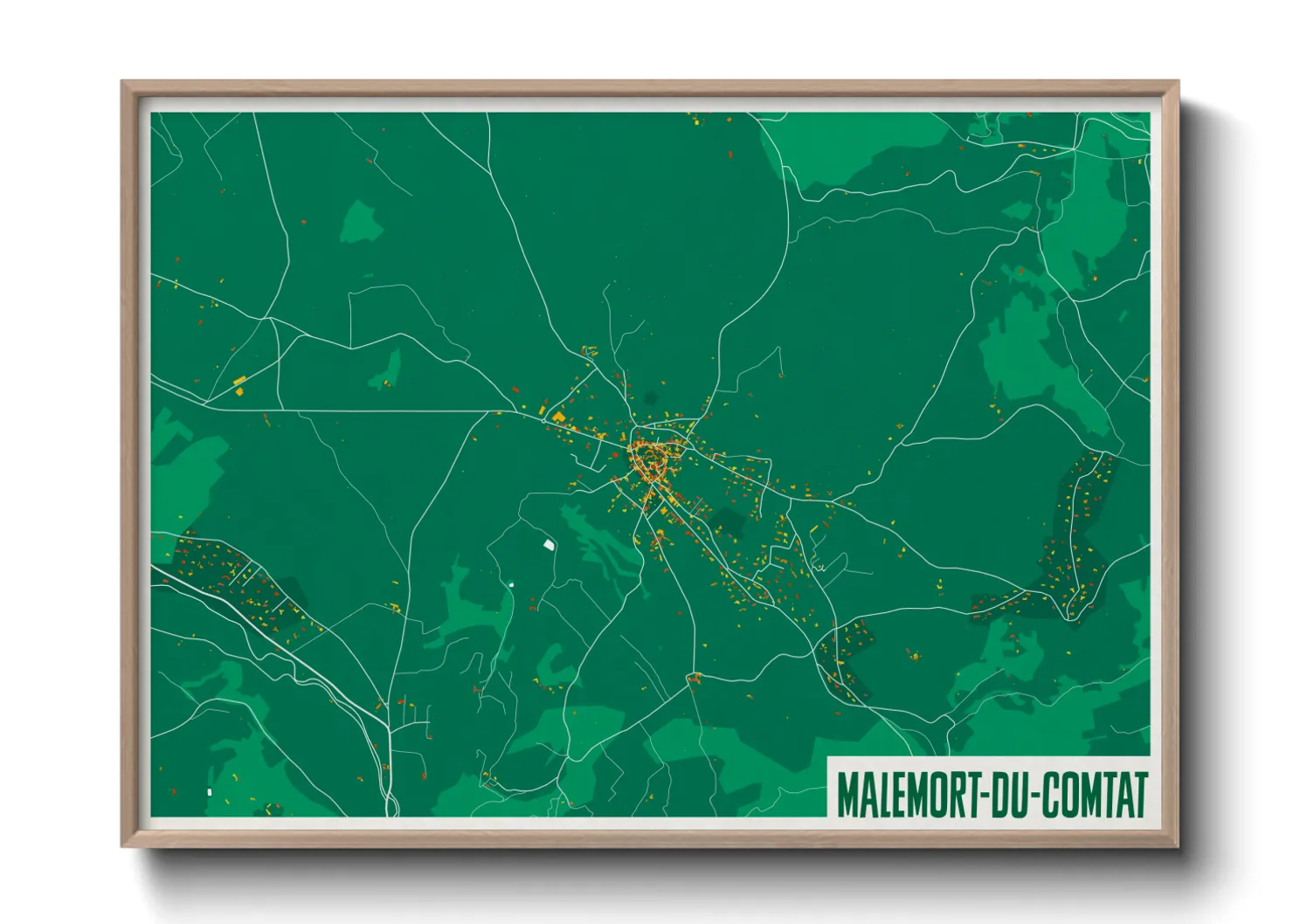 Une affiche de carte sur Malemort-du-Comtat