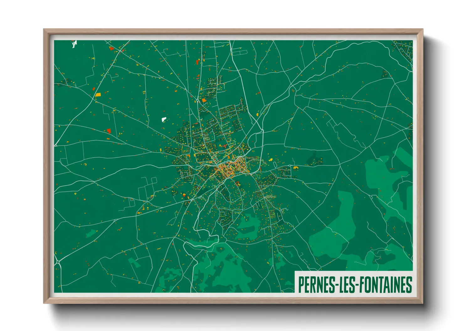Une affiche de carte sur Pernes-les-Fontaines
