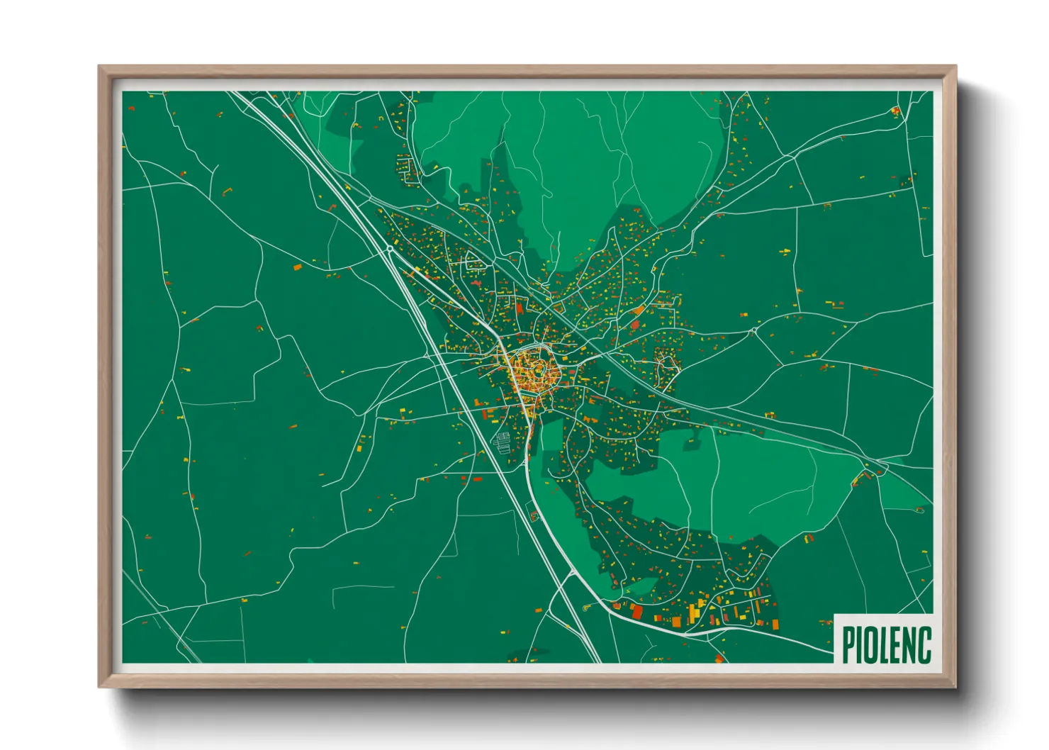 Une affiche de carte sur Piolenc