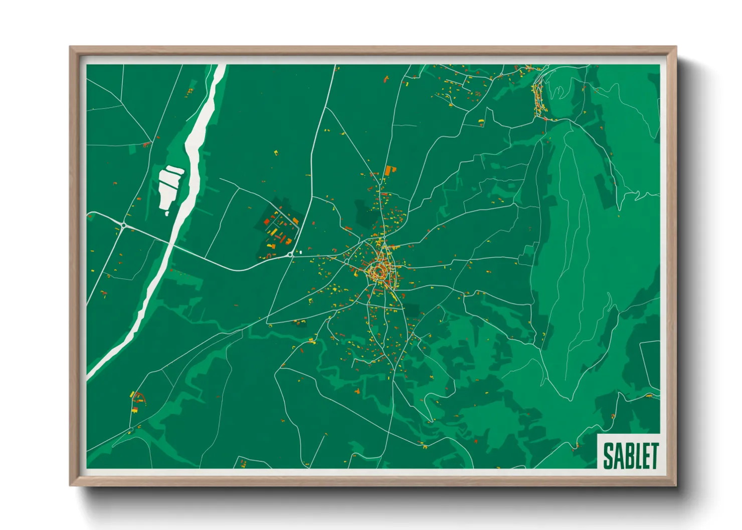 Une affiche de carte sur Sablet