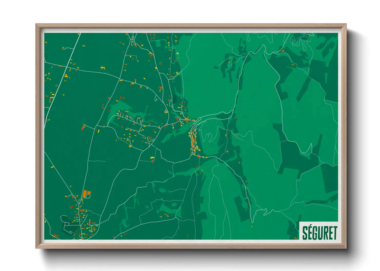 Une affiche de carte sur Séguret