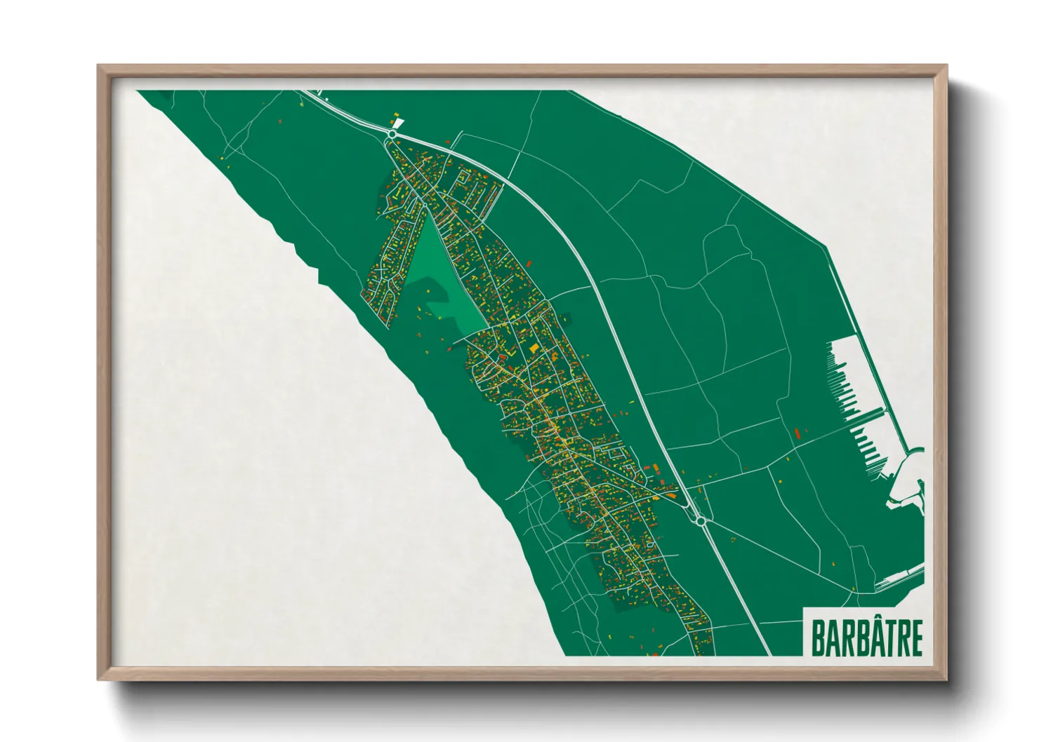 Une affiche de carte sur Barbâtre