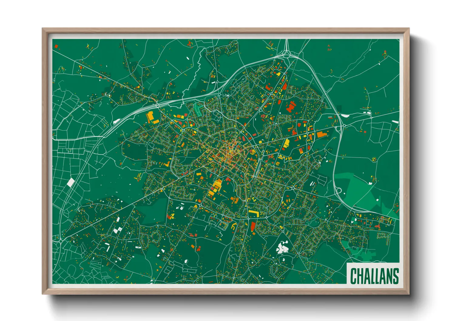 Une affiche de carte sur Challans