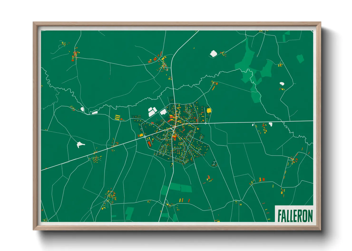 Une affiche de carte sur Falleron