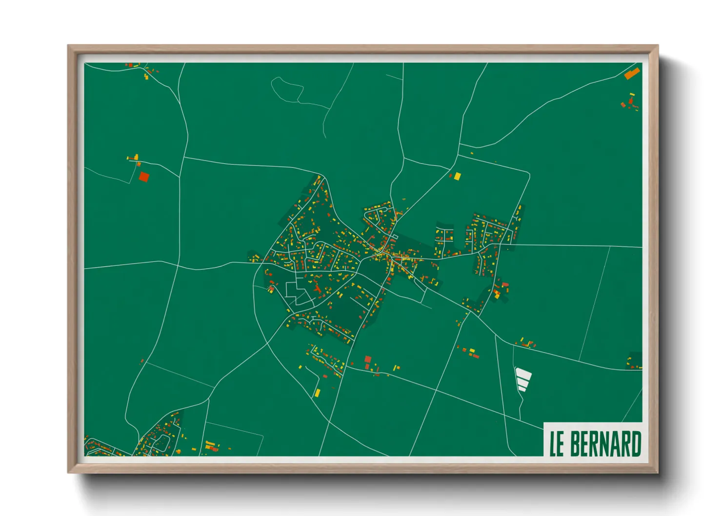 Une affiche de carte sur Le Bernard
