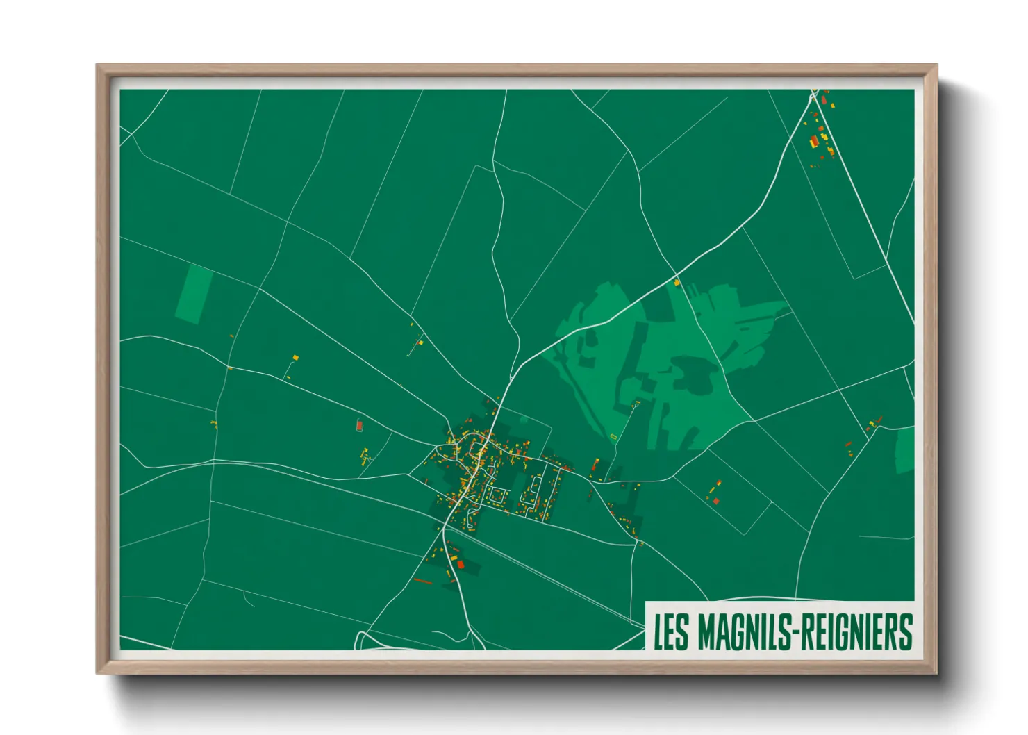Une affiche de carte sur Les Magnils-Reigniers