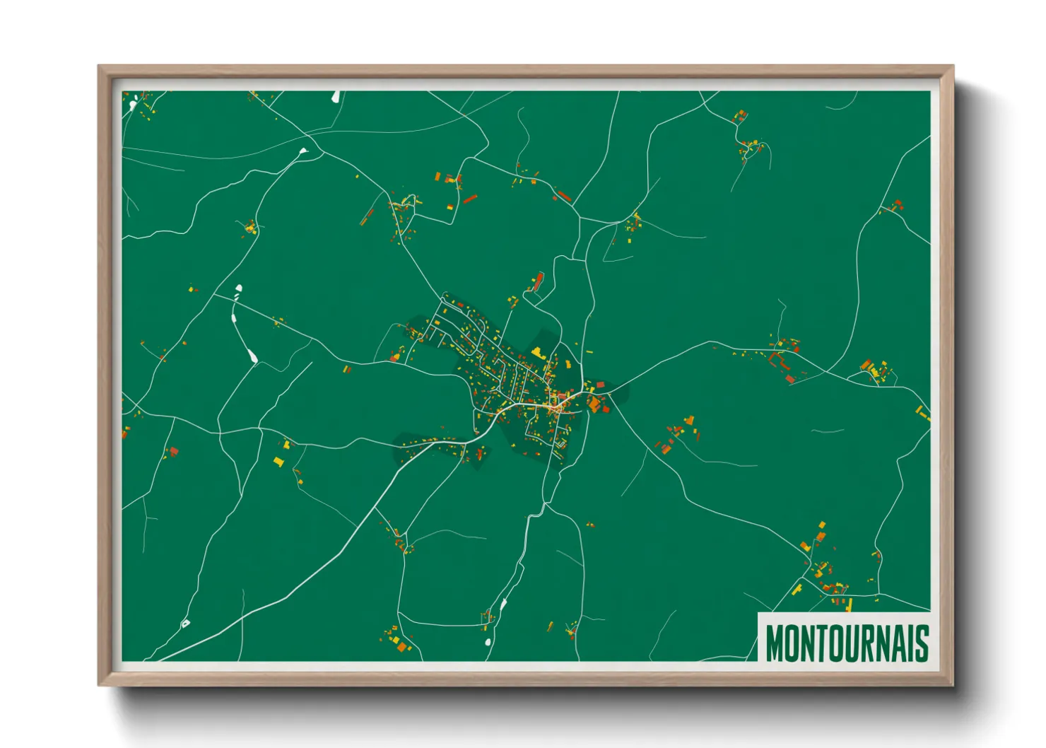 Une affiche de carte sur Montournais