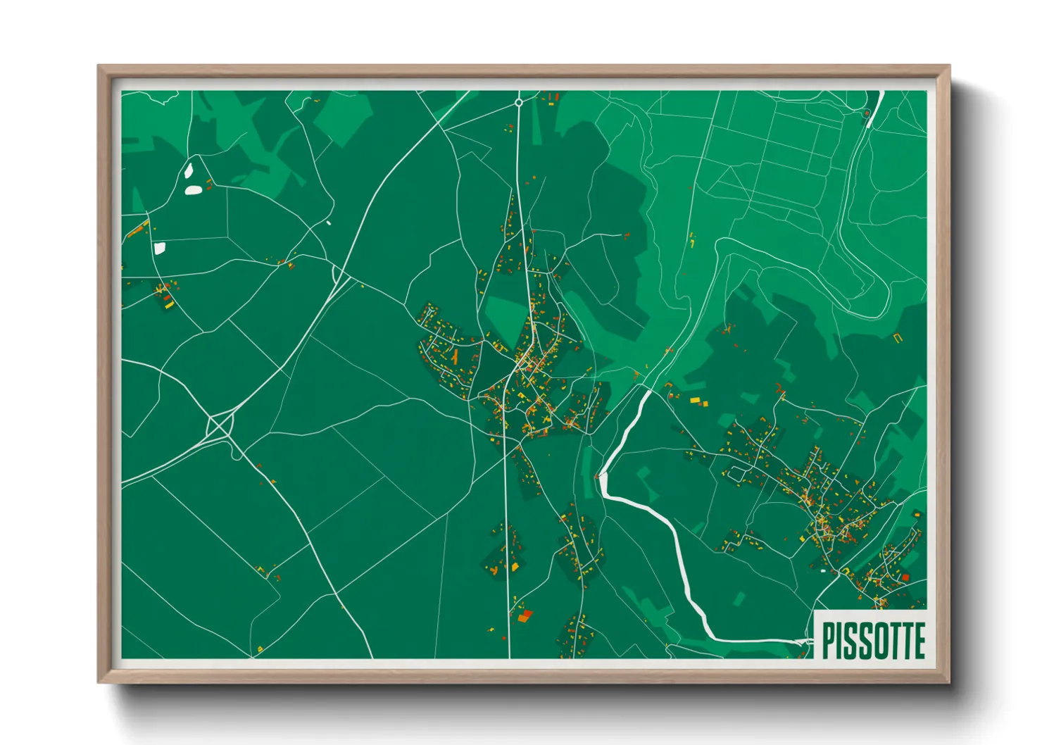 Une affiche de carte sur Pissotte