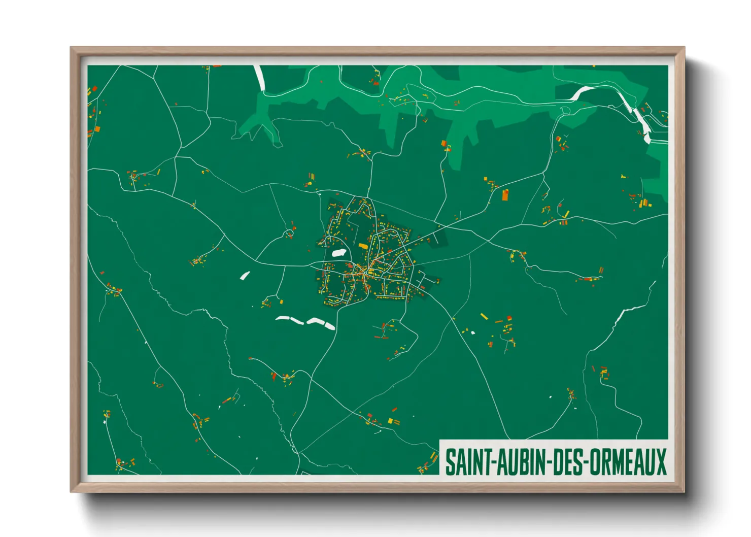 Une affiche de carte sur Saint-Aubin-des-Ormeaux