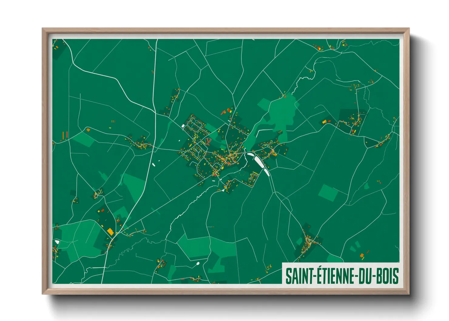 Une affiche de carte sur Saint-Étienne-du-Bois