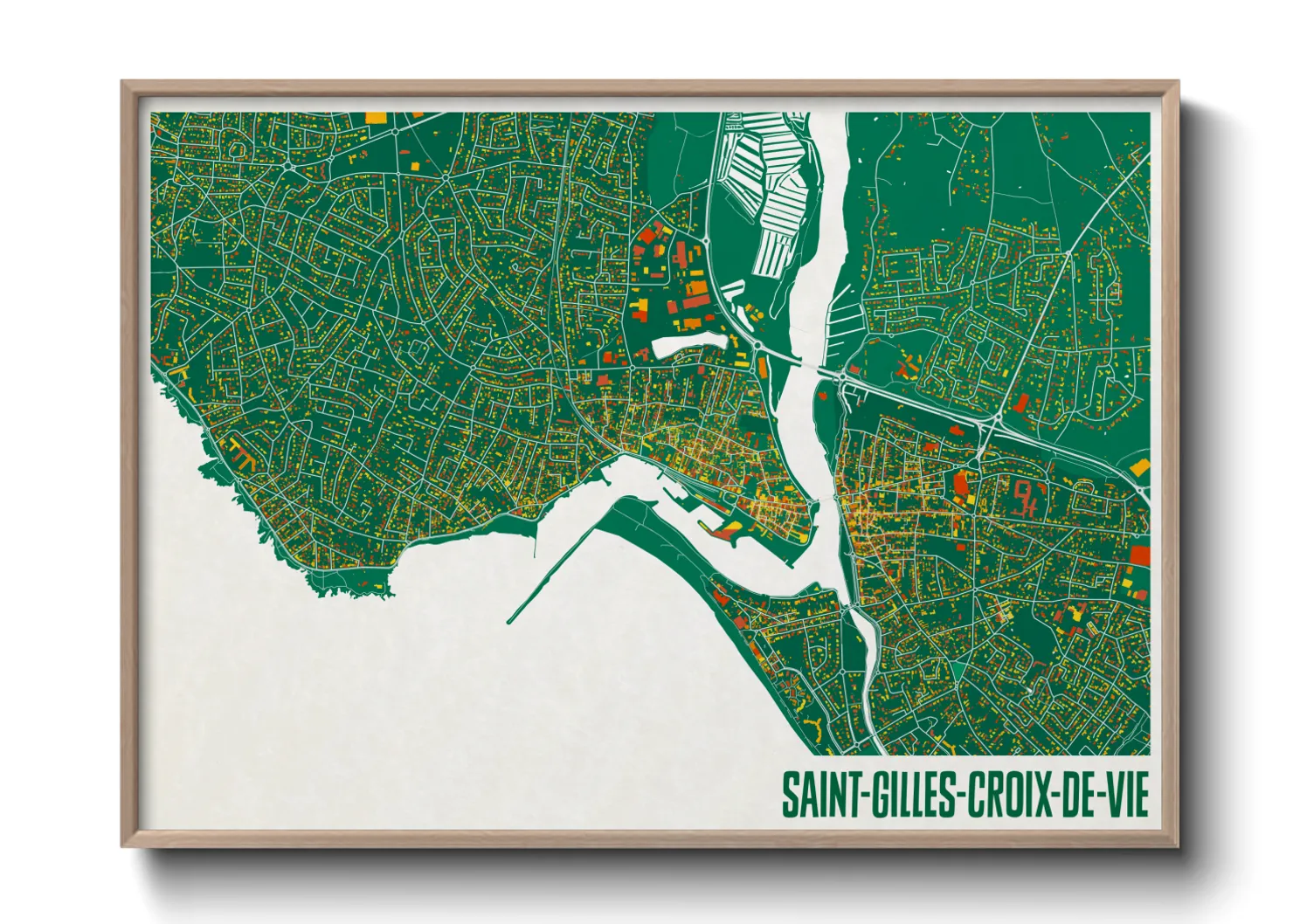 Une affiche de carte sur Saint-Gilles-Croix-de-Vie