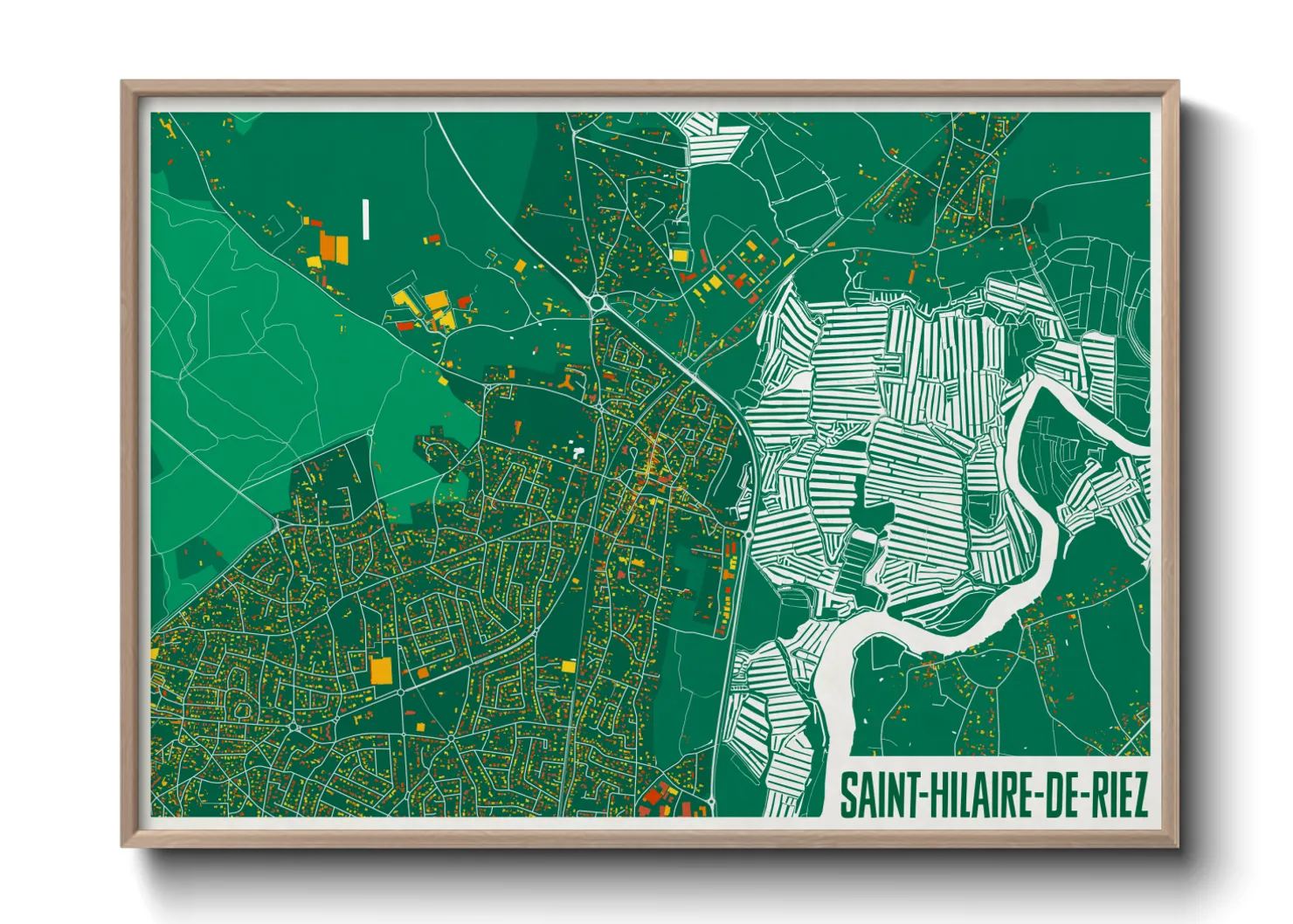 Une affiche de carte sur Saint-Hilaire-de-Riez
