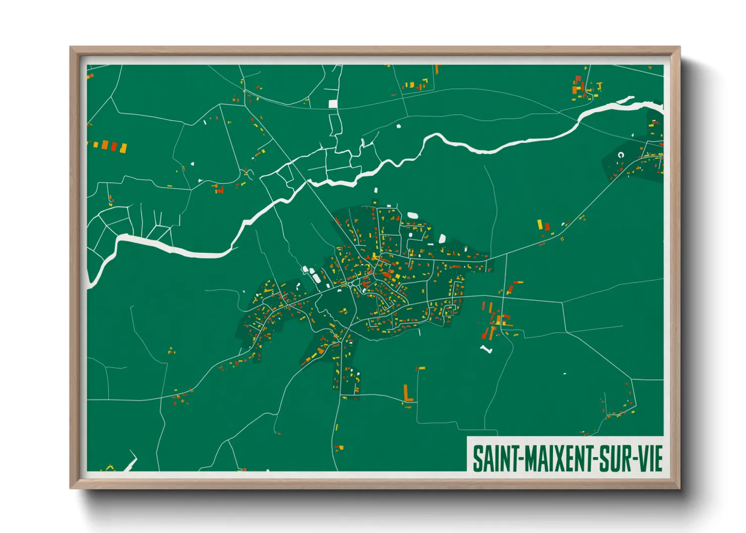 Une affiche de carte sur Saint-Maixent-sur-Vie